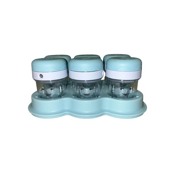 NutriBullet Baby Food Storage Set 6 Cups Date Dial Tray Freezer Safe Used - Picture 2 of 10